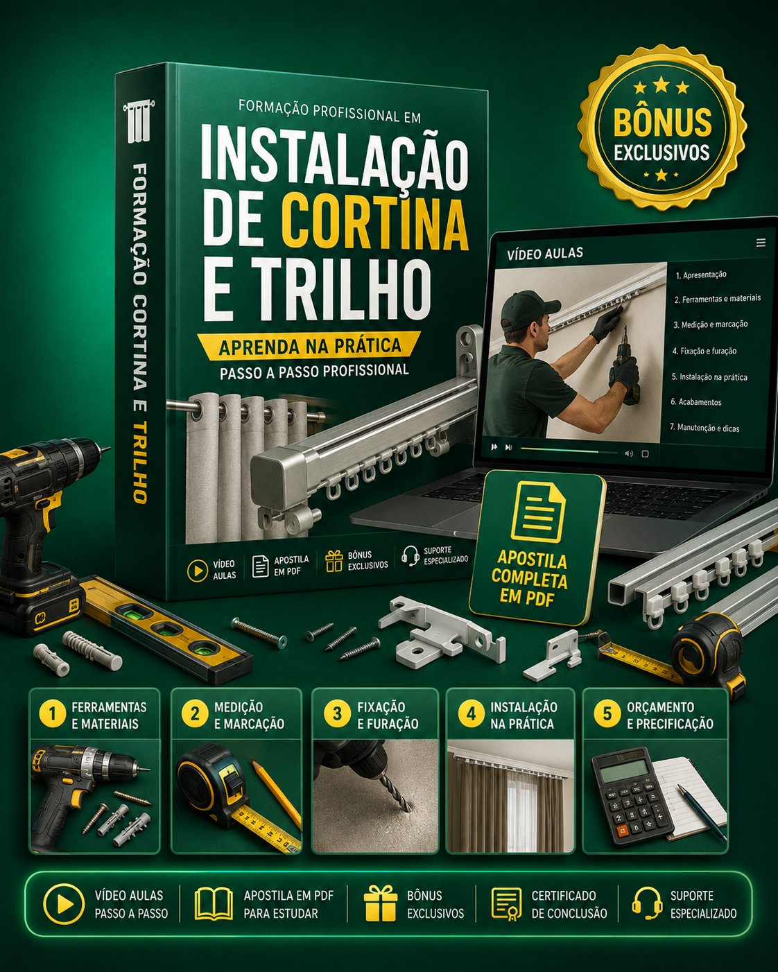Formação Profissional em Instalação de Cortina e Trilho